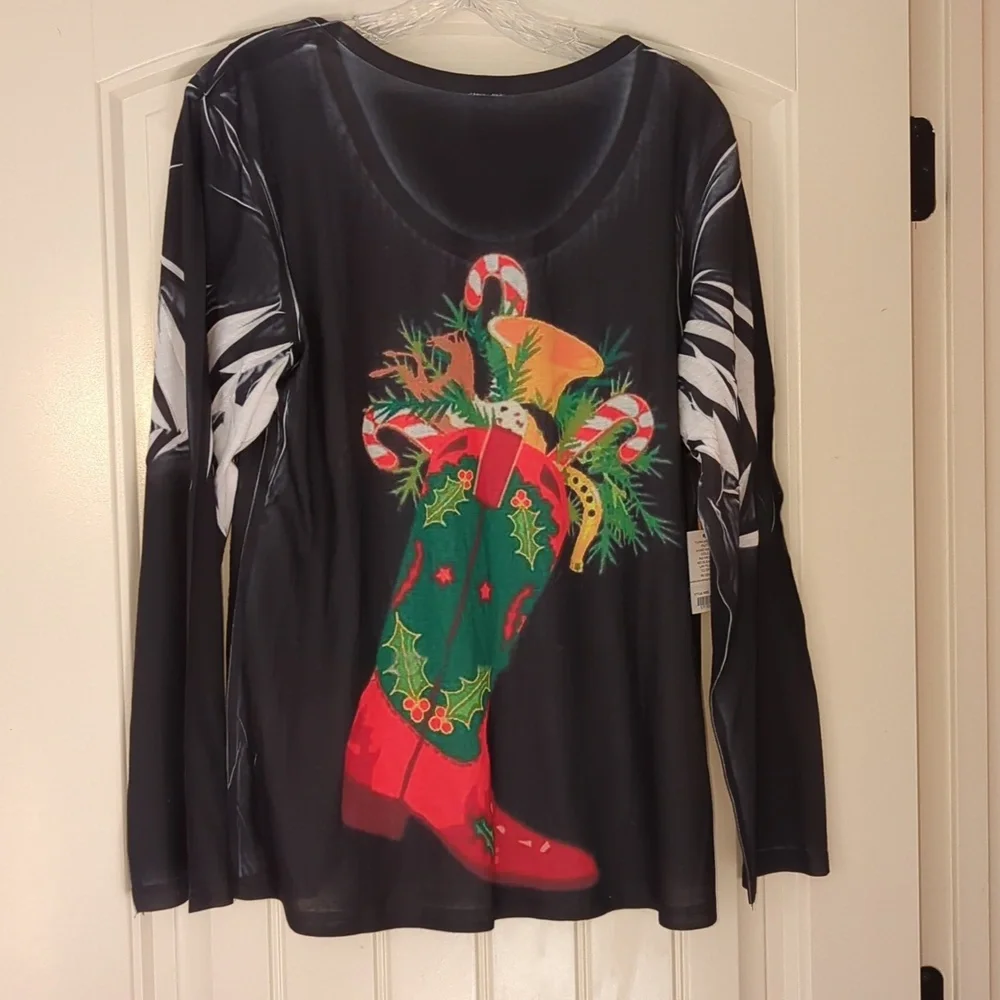 Bandera Sequined Holiday Shirt - Picture 2 of 9